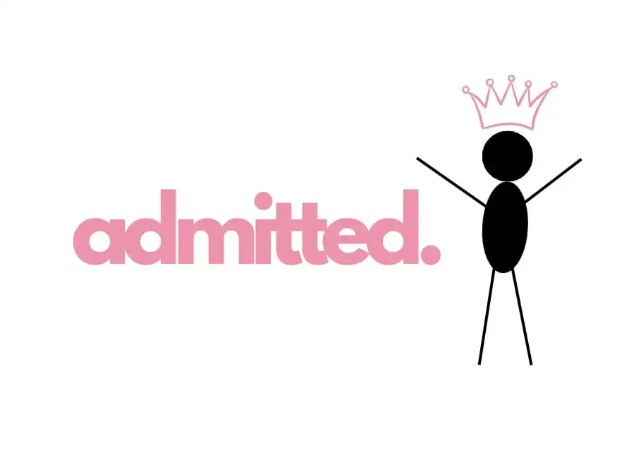 Stick figure student celebrates after receiving help from Admitted.